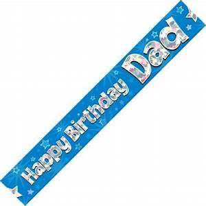 Banner Birthday Dad Blue Foil