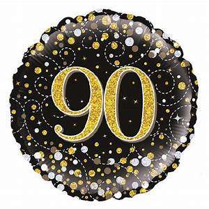 18" .90th Birthday Fizz Black & Gold
