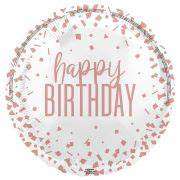 18" Bday Rose Gold Confetti