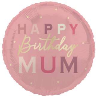 18" Bday Mum Pink/Gold