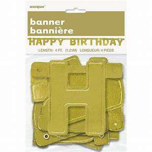 Banner Bday Gold Letter