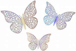 Butterflies Silver 3D x12