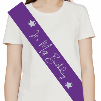 Purple Sash Silver Print - It's My Birthday